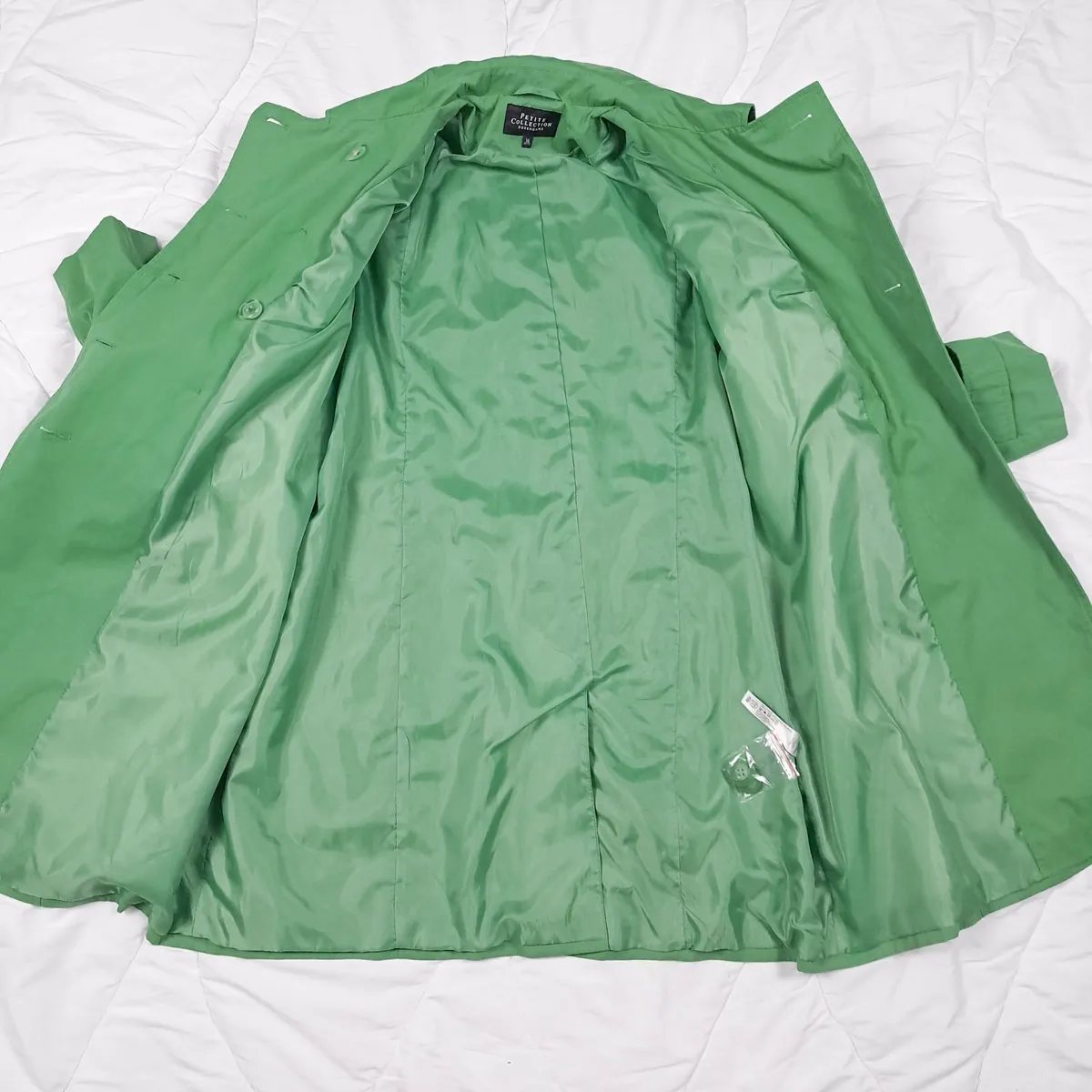 Debenhams Green Double Breasted Trench Coat 16UK - Image 2