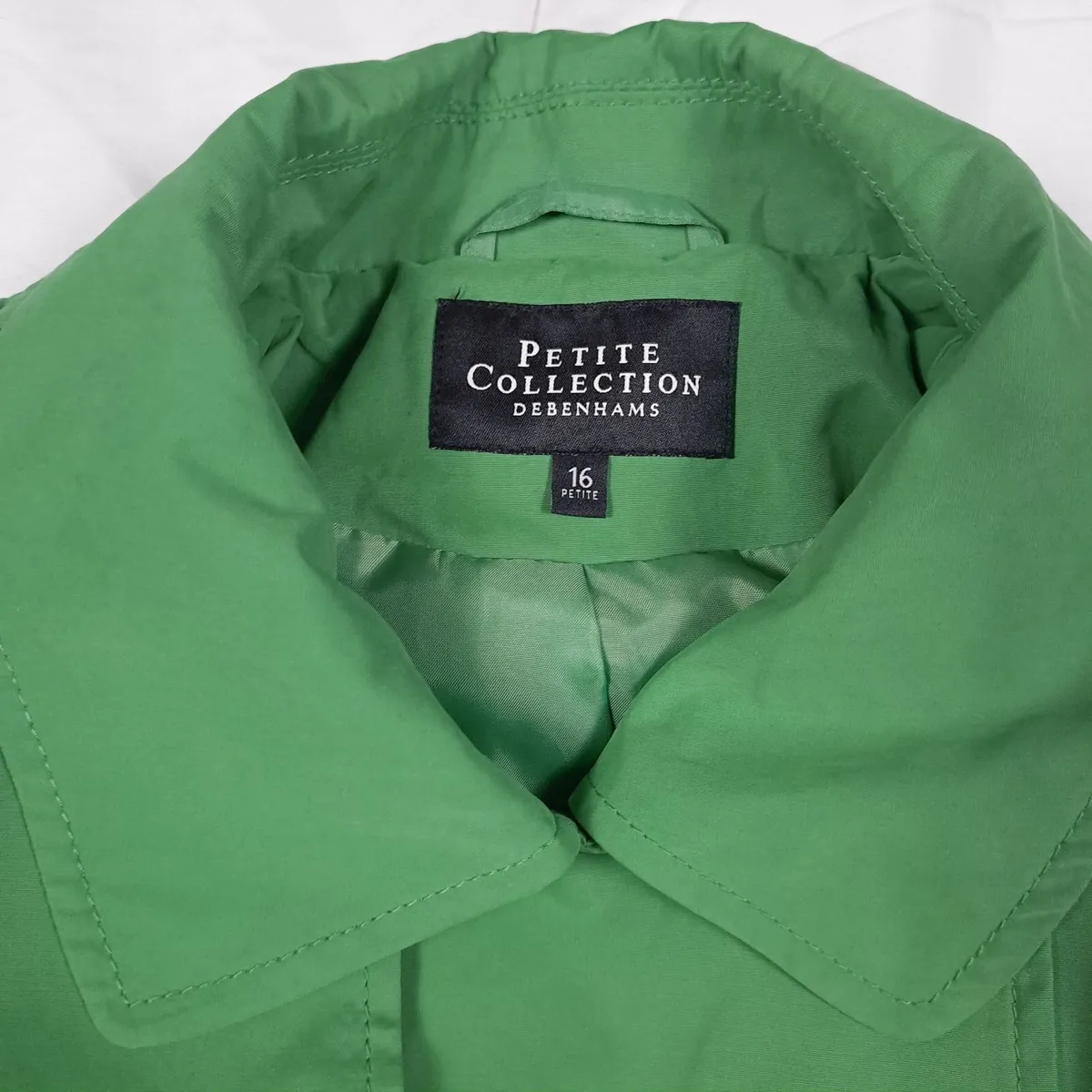 Debenhams Green Double Breasted Trench Coat 16UK - Image 3