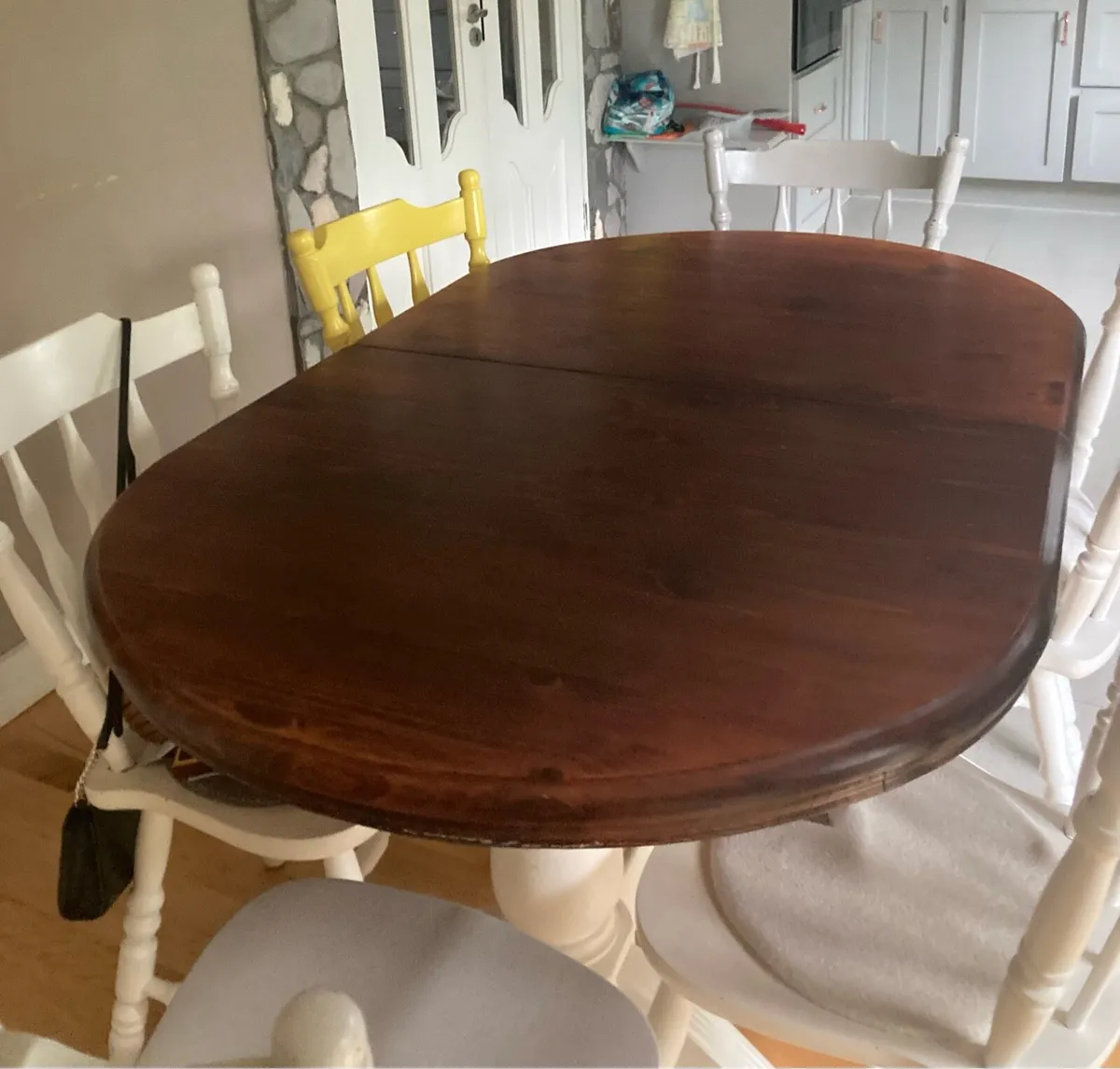 Extendable Solid Wooden Table & Chairs set - Image 1