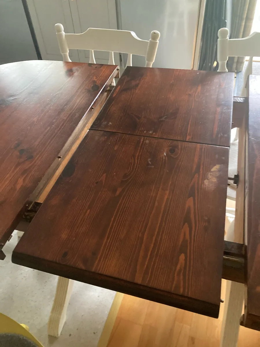 Extendable Solid Wooden Table & Chairs set - Image 4