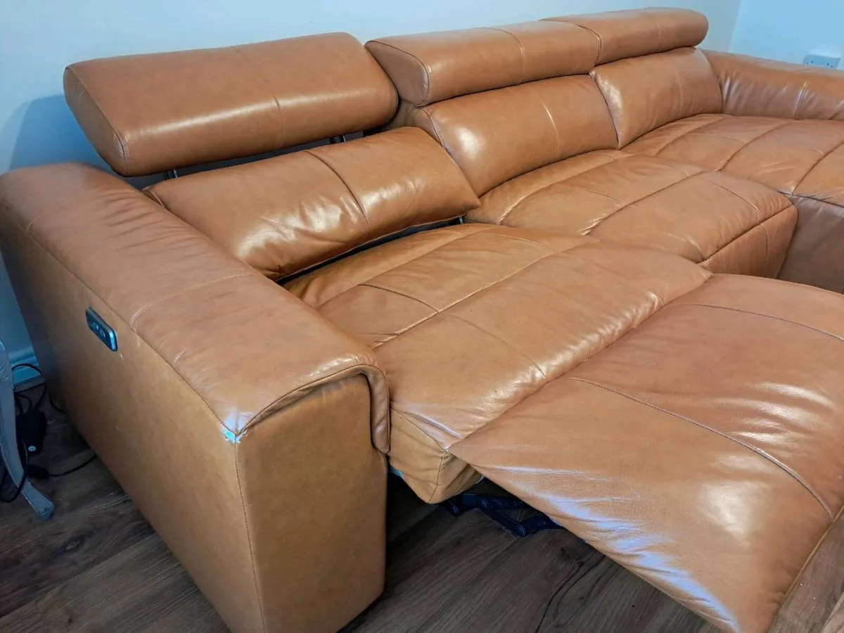 Left Hand Corner Electric Recliner Mustard - Image 3