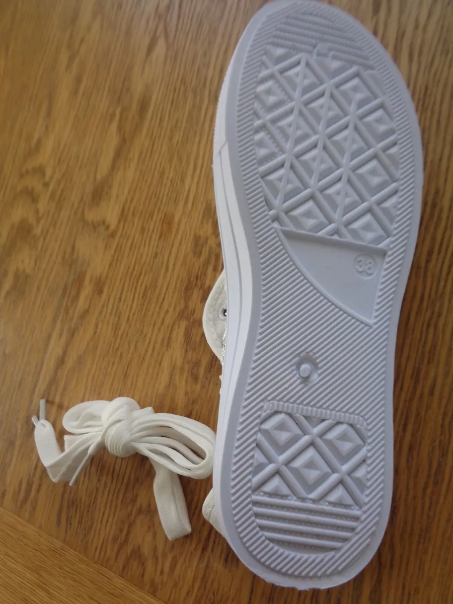 Ladies White, Summer Lace Trainers for Sale - Image 2