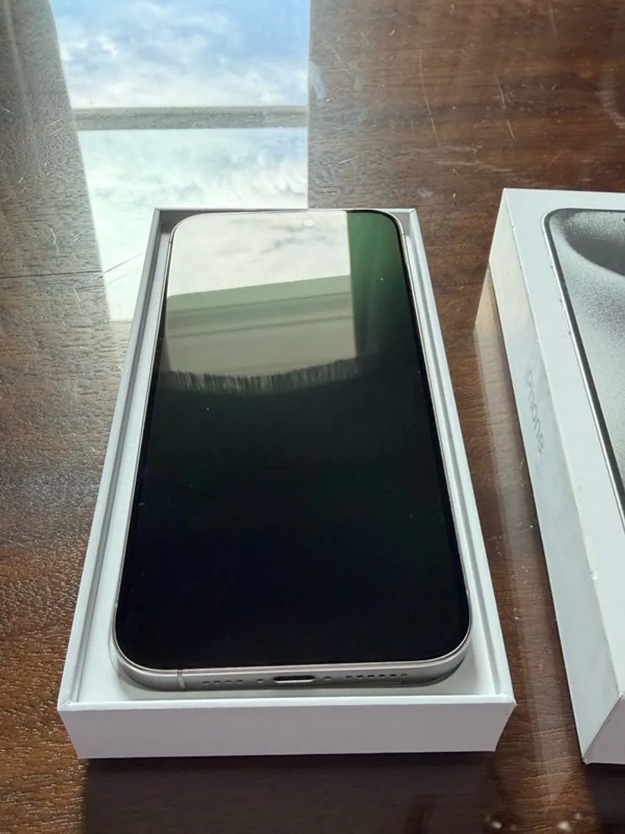 iPhone 15 Pro Max, White Titanium, 256GB - Like New - Image 1