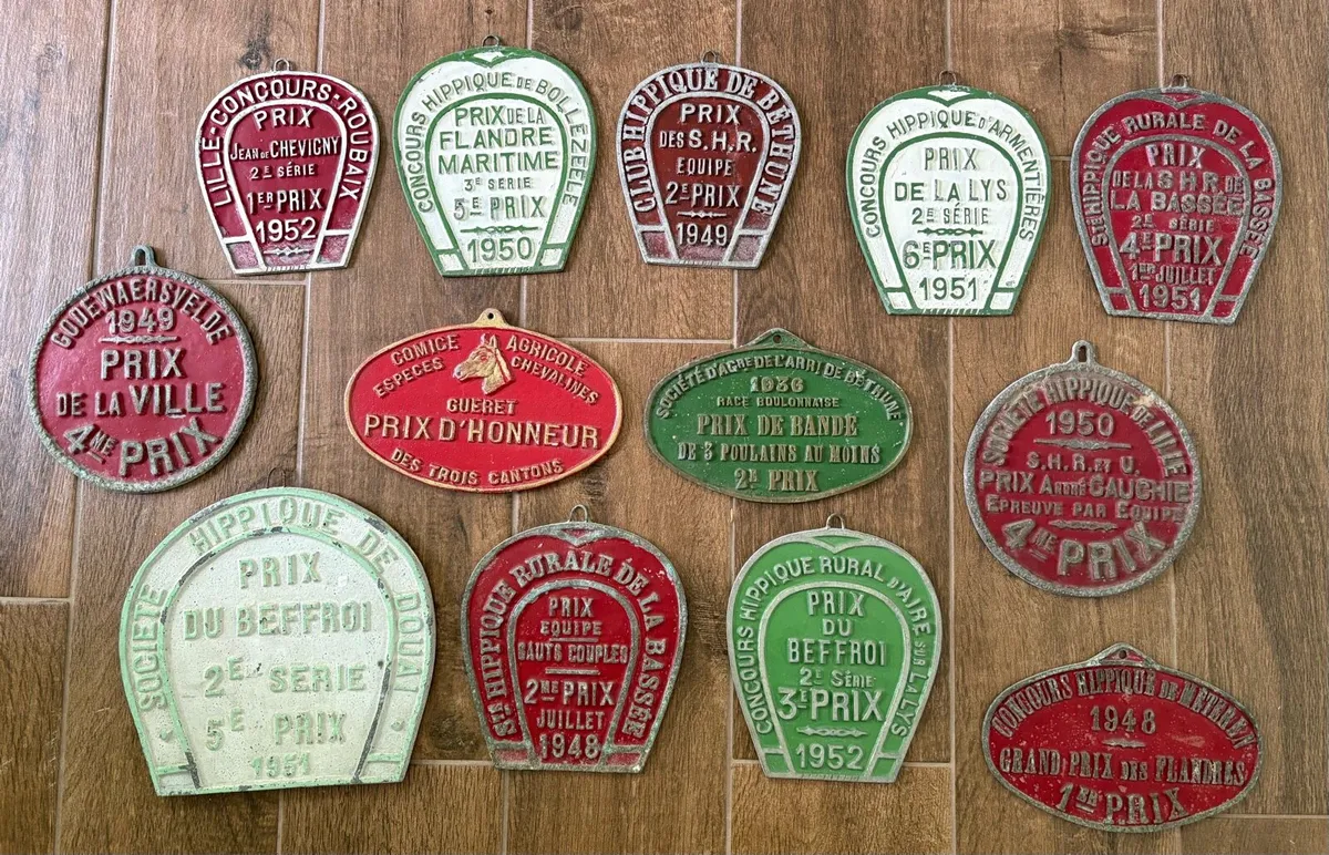 Vintage metal French agricultural award plaques - Image 1