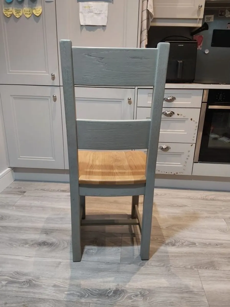 Solid wood grey dining chairs - Image 2