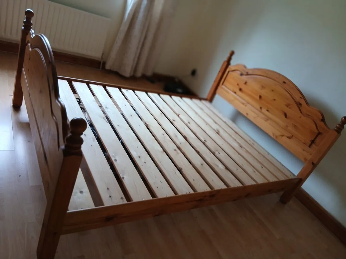 Double Bed frame and bedside lockers - Image 2