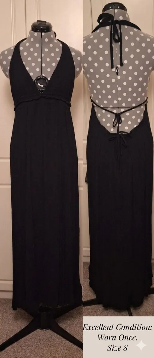 Elegant Black Maxi Dress - Size 8 (Red Herring) - Image 1