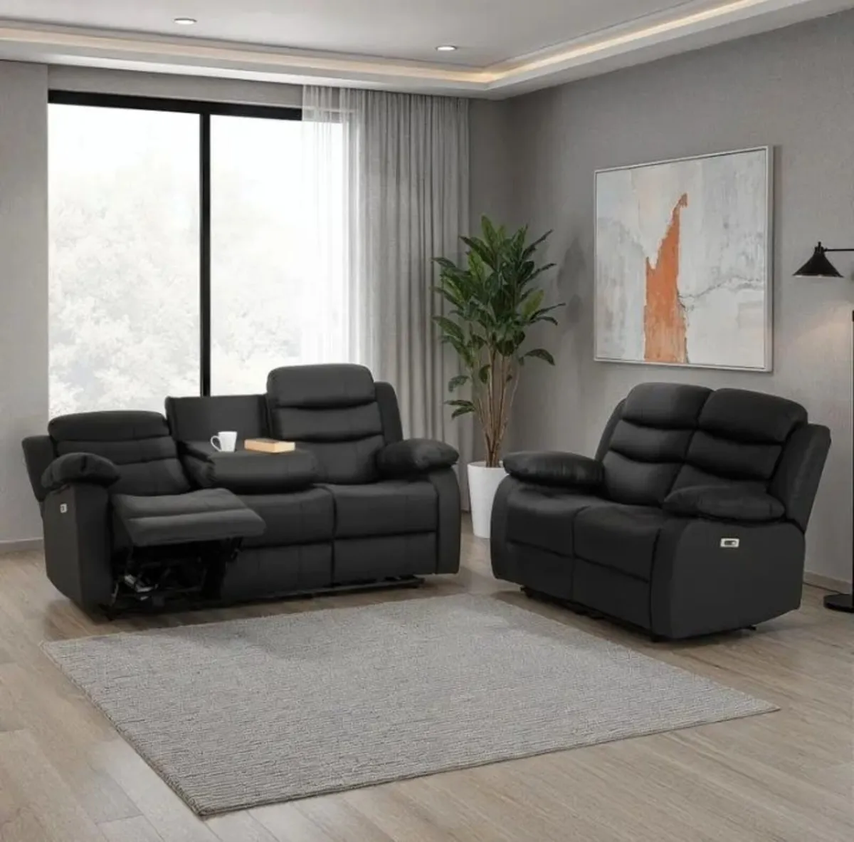 Roma 3+2 Electric Recliner Suite / 2 Colours - Image 1