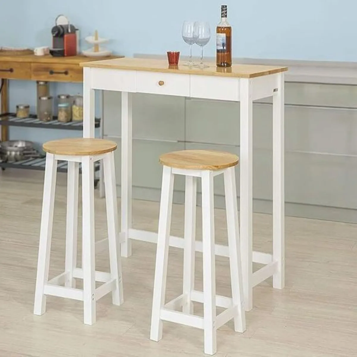 Dining table and 2 Stools - Image 2