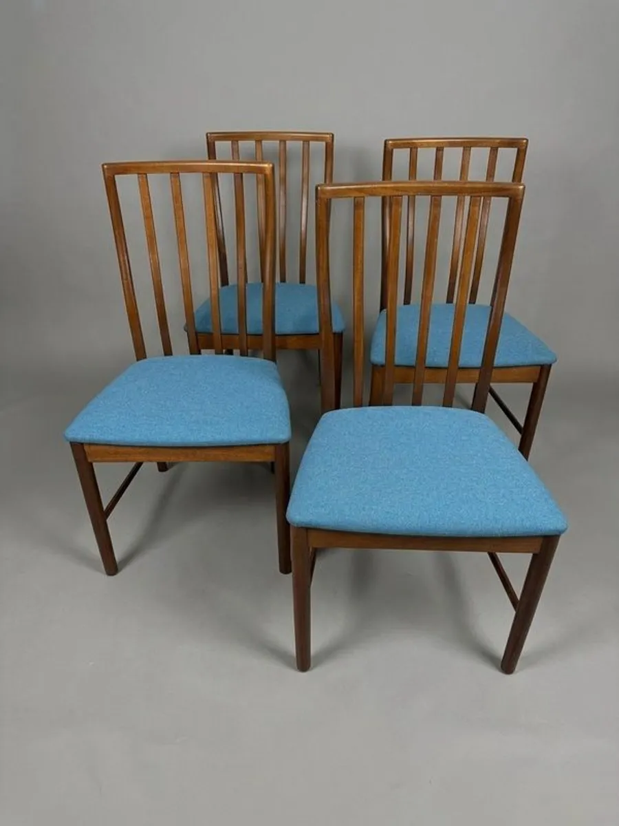 Set of 4 Vintage McIntosh Teak Dining Chairs (Newly Upholstered) - Image 3