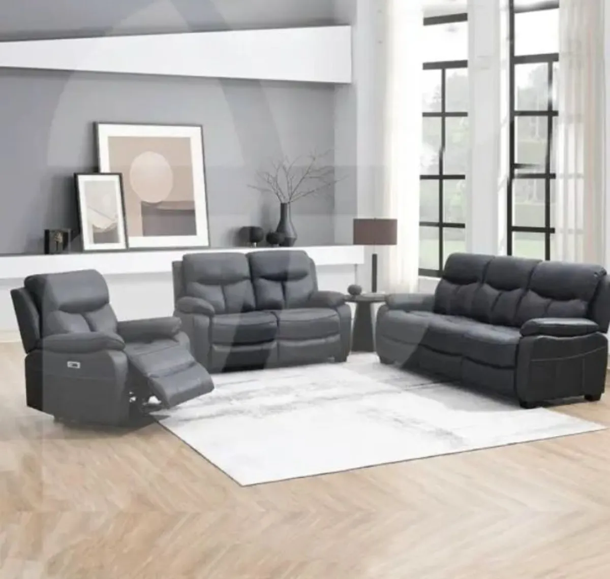 Conrad Faux Suede 3+2+1 & Swivel Chair