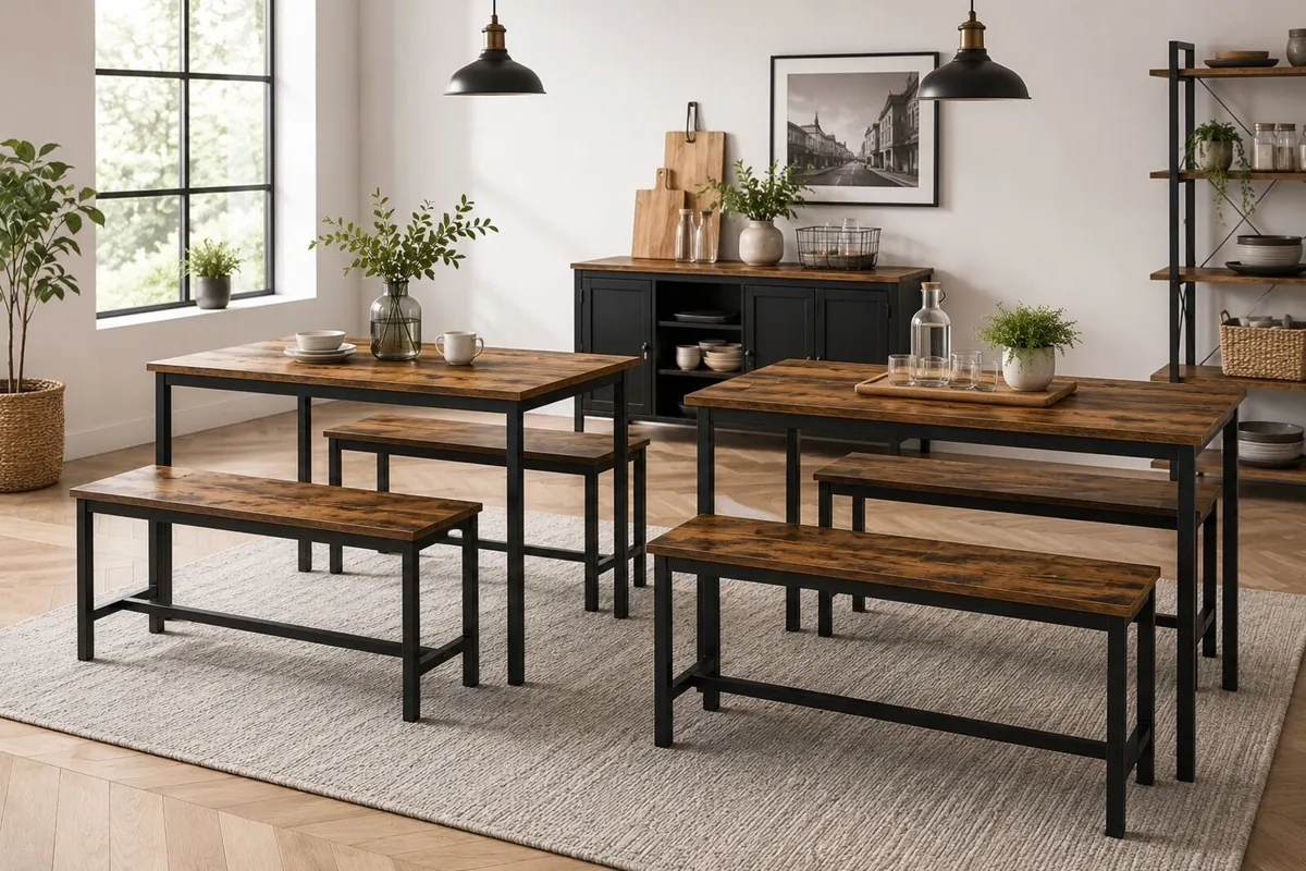 Dining Table and Bench Set for 8 People - Image 3
