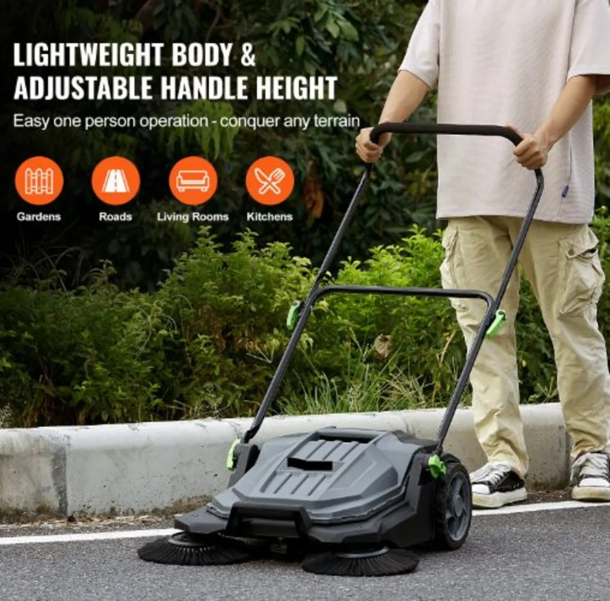 Walk-behind Hand Push Floor Sweeper,65 cm Sweeping - Image 2