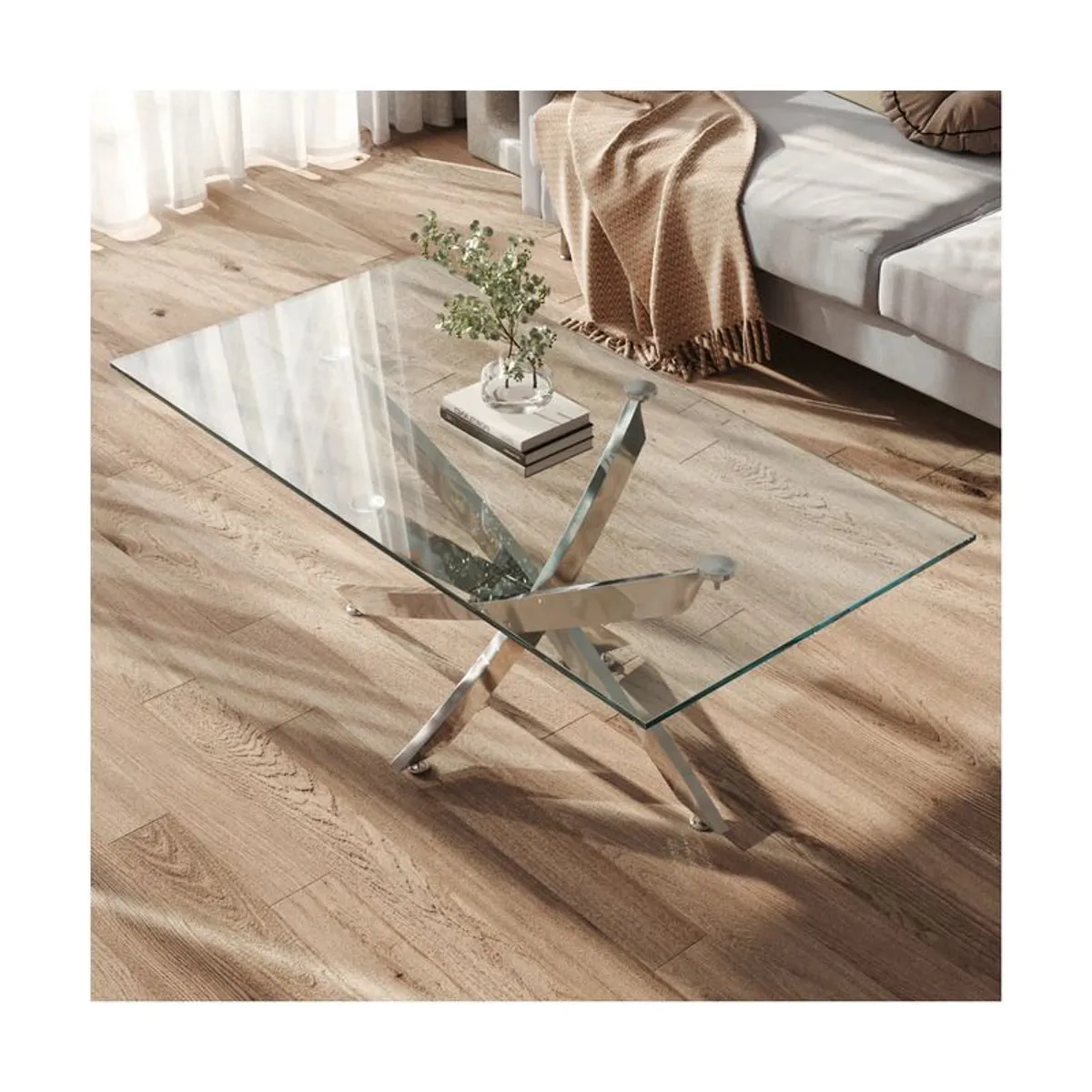 Glass Topped Table Set - Image 1