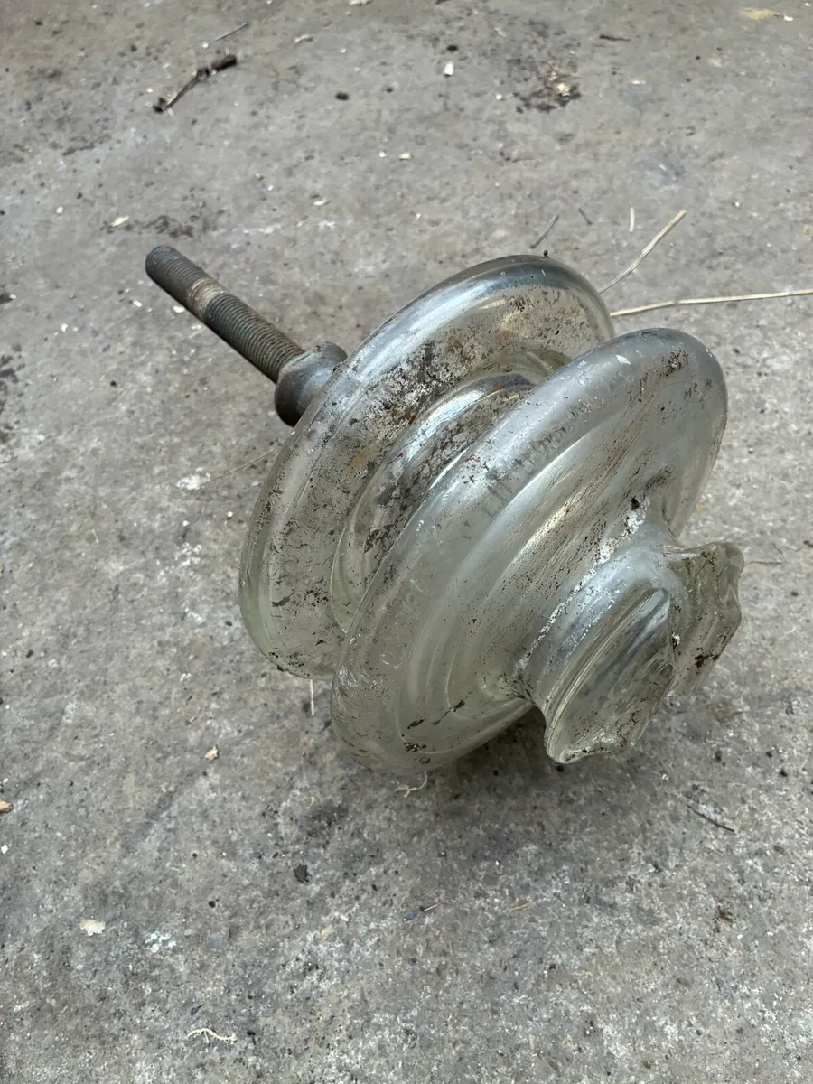 Vintage Glass Electrical Line / Fence Insulator - Image 1