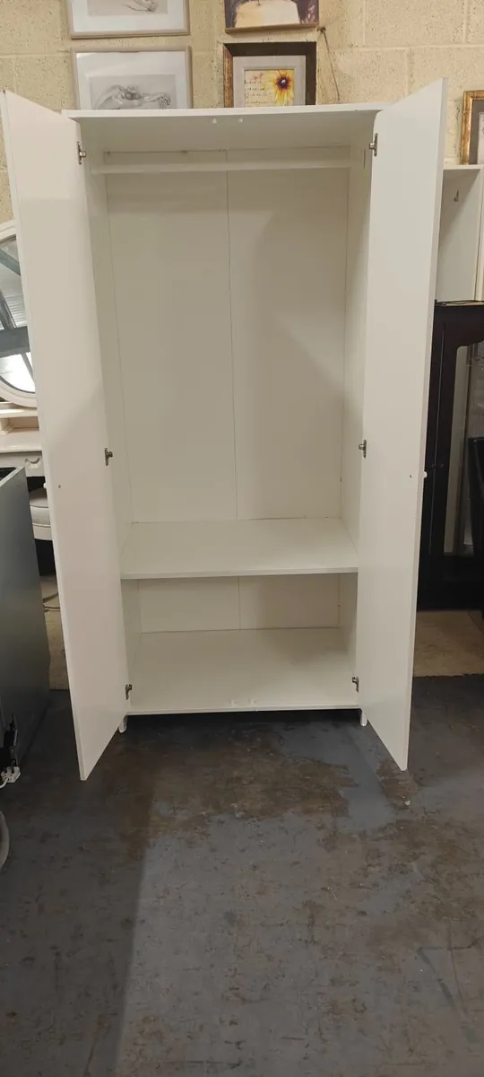 White Double Wardrobe - Image 3
