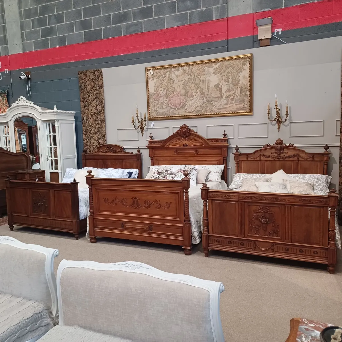 Three spectacular Henry II antique beds - Image 1