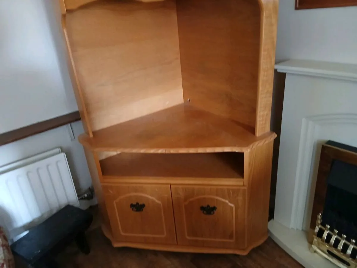 Veneered Pine Corner Cabinet - Image 3