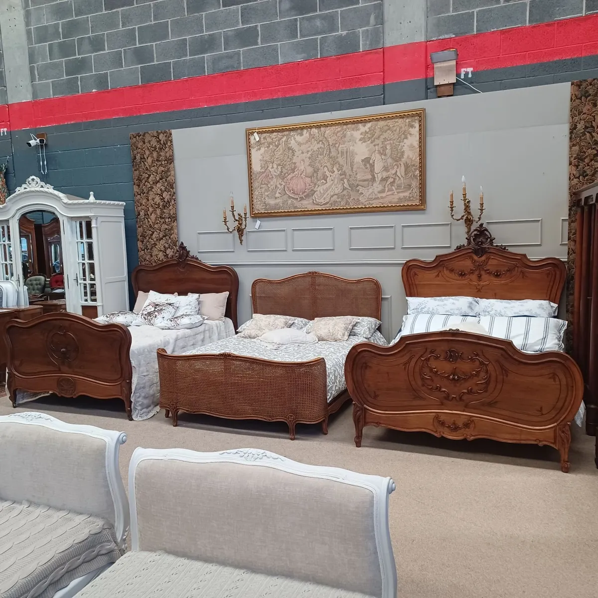 Three antique Louis XV beds - Image 1