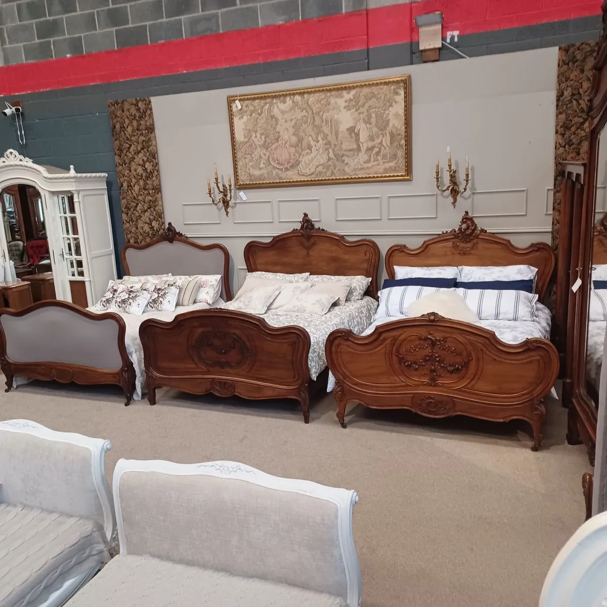 Three antique Louis XV beds - Image 1
