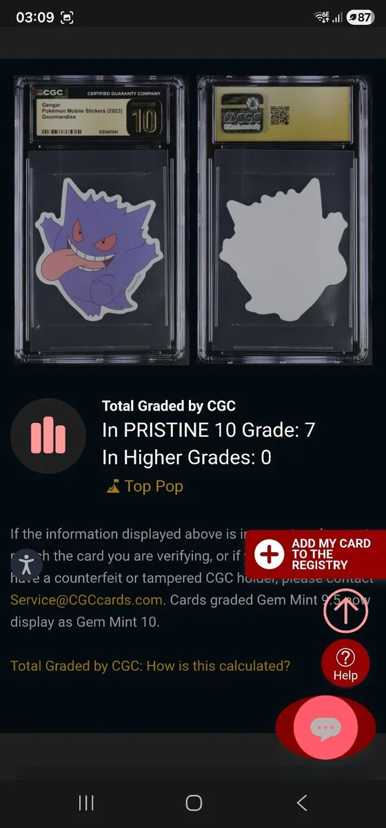 Pokemon Gengar Cgc Pristine 10 - Image 2