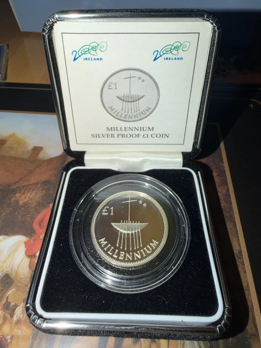 2000 Ireland Millennium Silver Proof £1 coin - Image 1