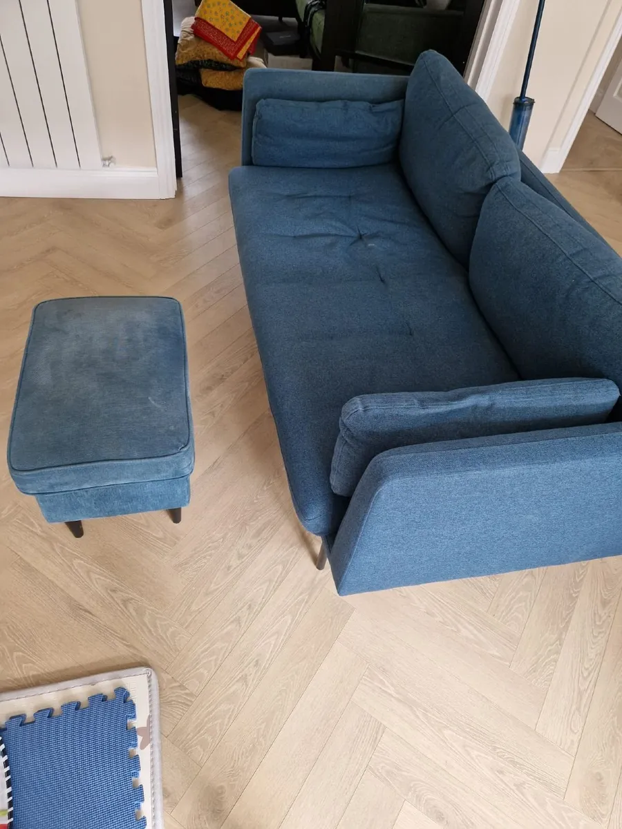 Sofa and pouffe