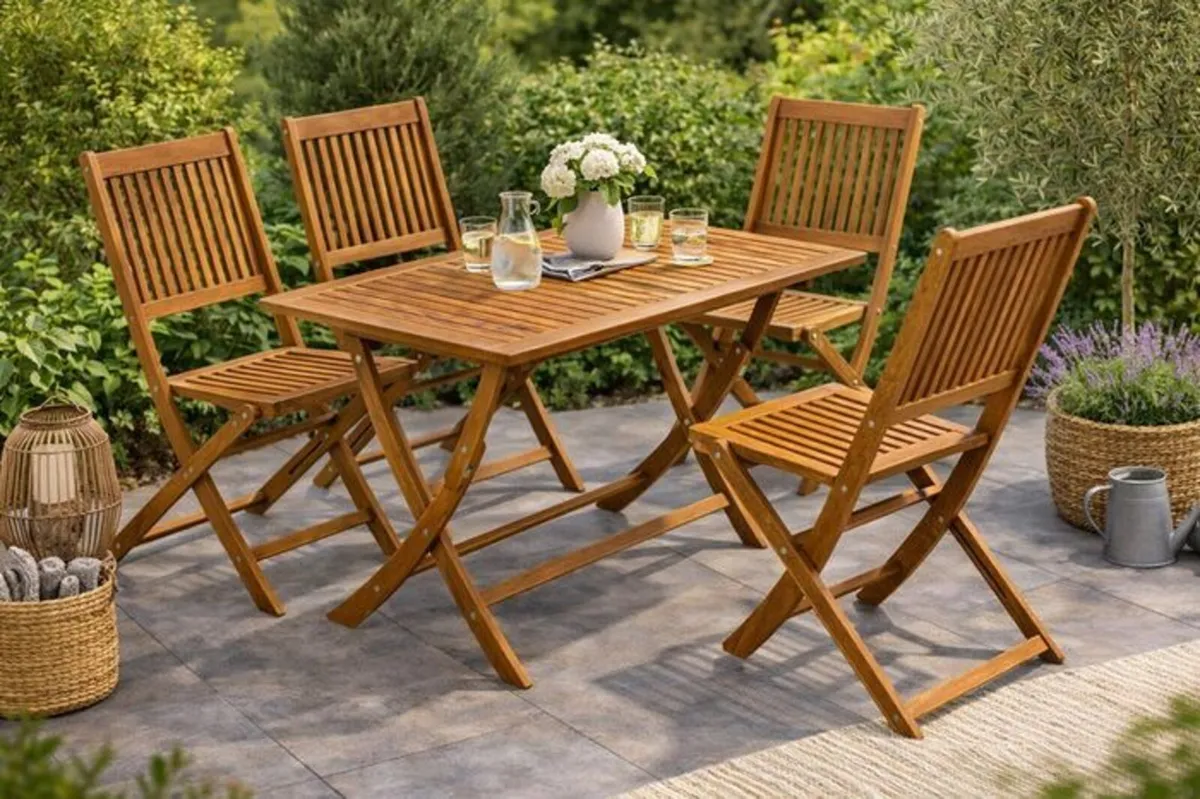 Garden Furniture Set Weatherproof Table and Chairs - Image 1