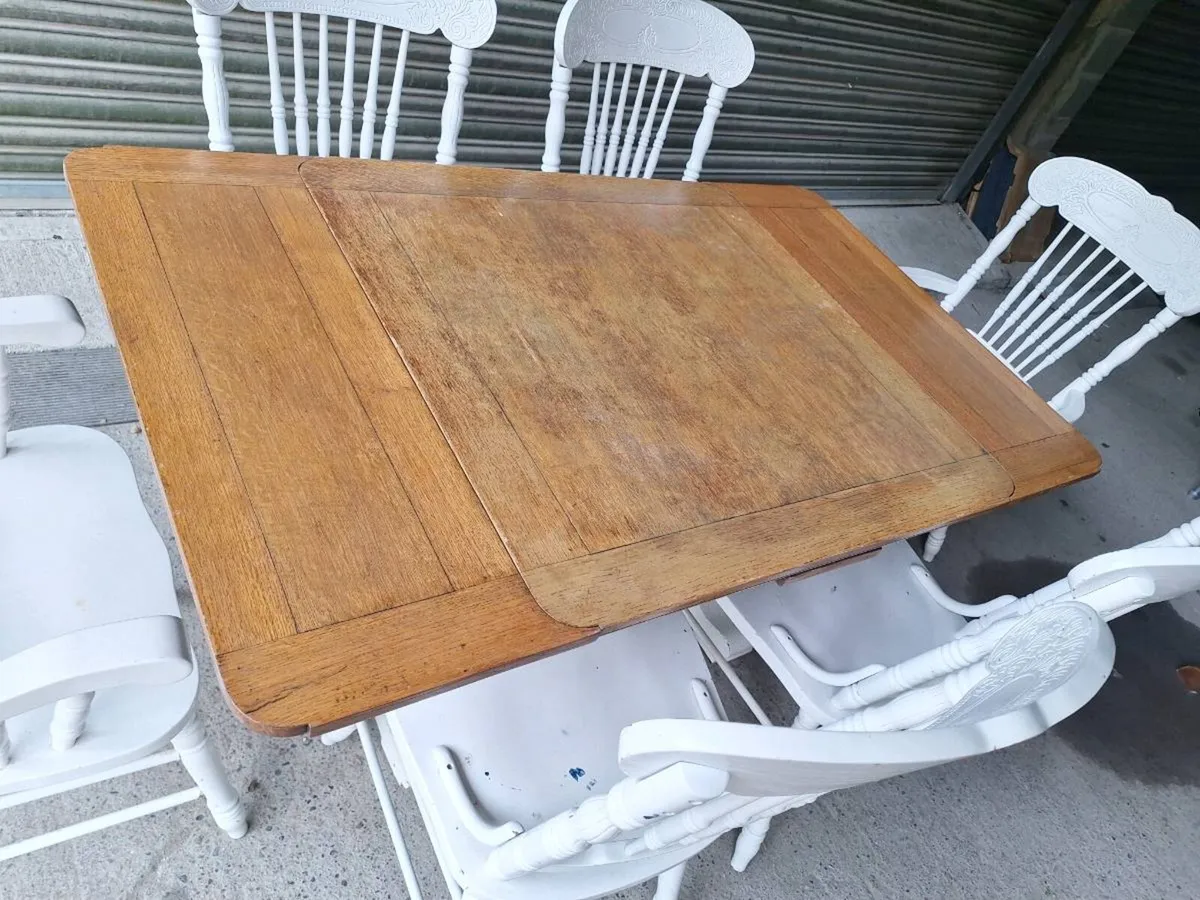 Solid Oak Dining Table & 6 Chairs (DELIVERY) - Image 3
