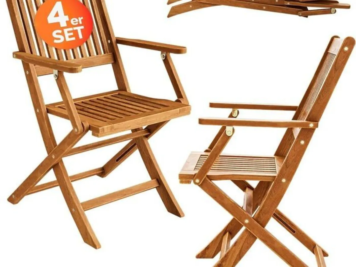 5 Piece Acacia Wood Garden Furniture Set Folding T - Image 3