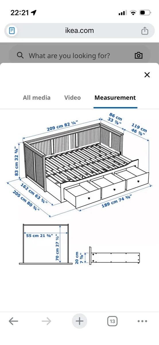 Day-bed w 3 drawers/2 mattresses - Image 3