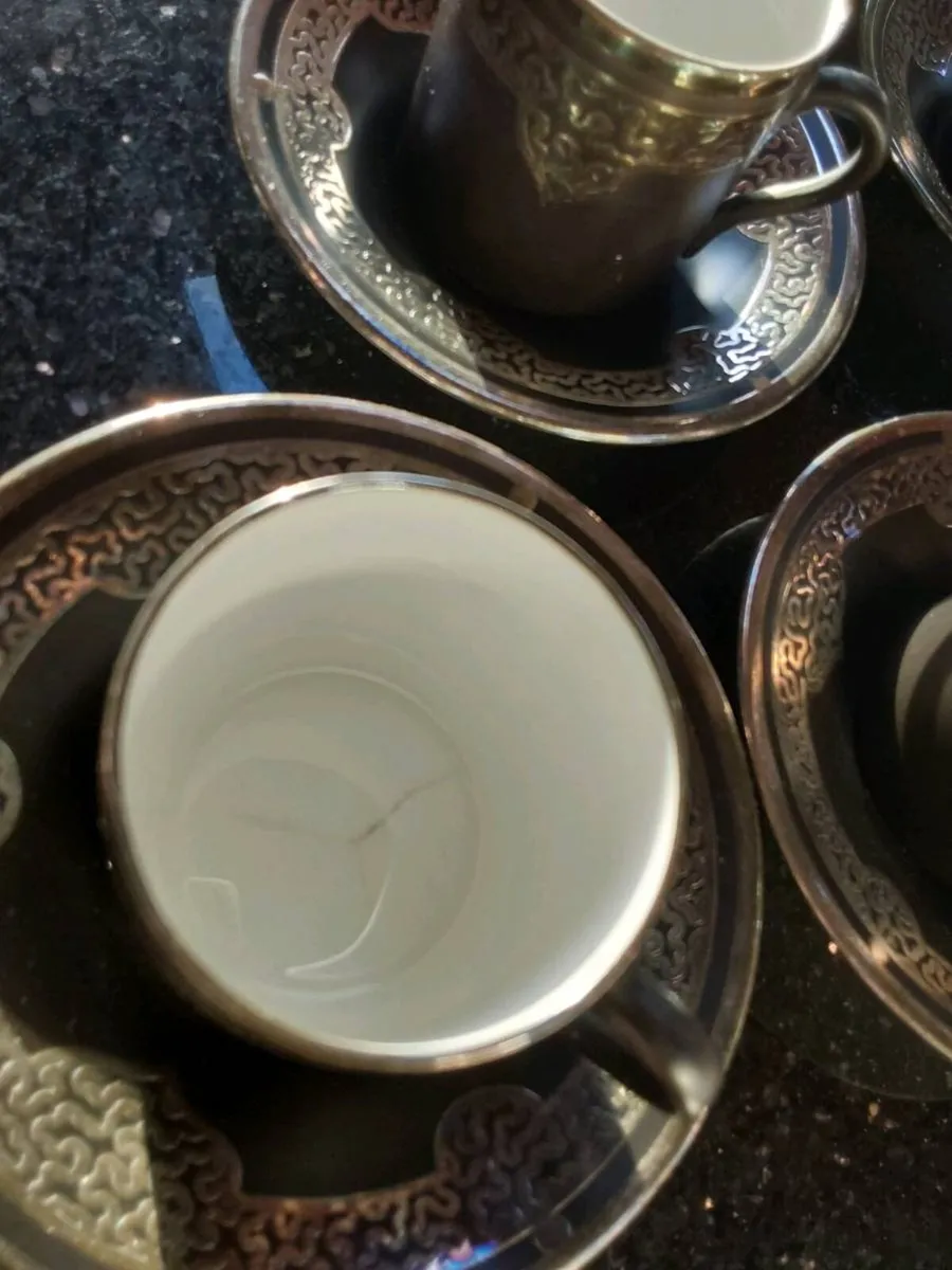 Antique Shelley Coffee Cups & Saucers - Image 4