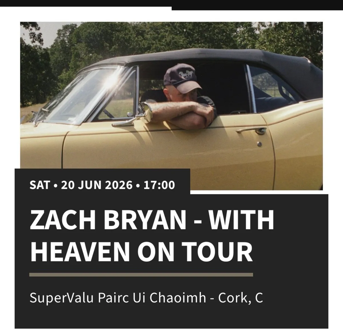 Zach Bryan tickets Cork