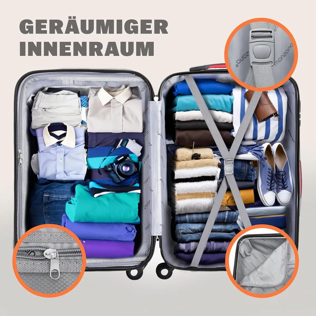 XL 90L Hard Shell Suitcase with 360deg Spinner Whe - Image 4