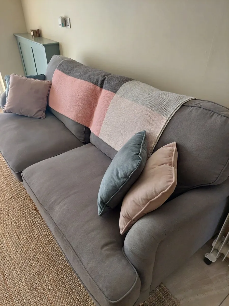 Grey 4 Seater Sofa - Image 1