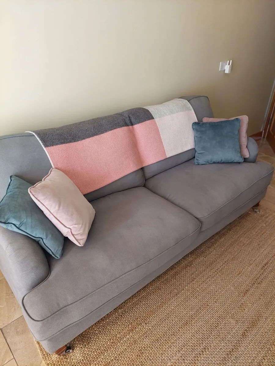 Grey 4 Seater Sofa - Image 2