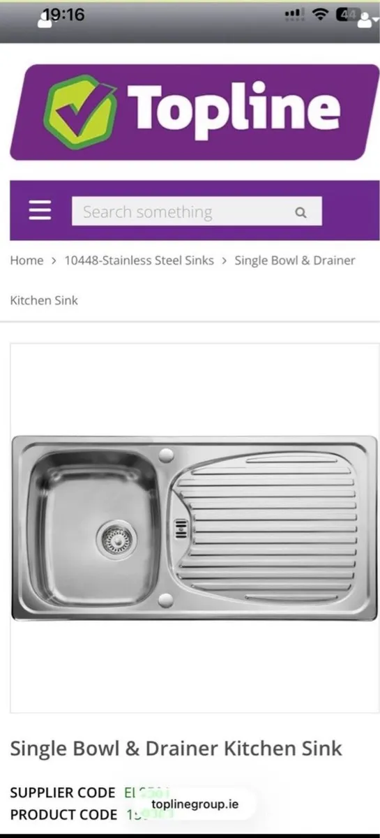 Single Bowl & Drainer Kitchen Sink - Image 2