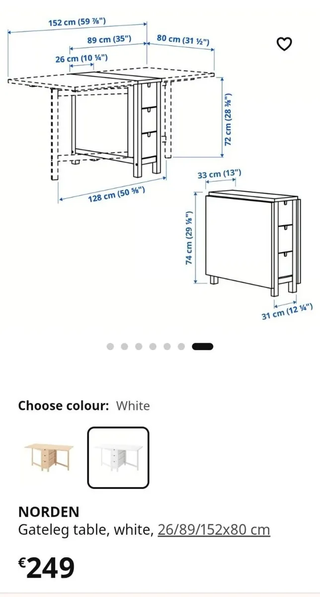 Solid Wood Quality Drop Leaf Kitchen Table - Image 3