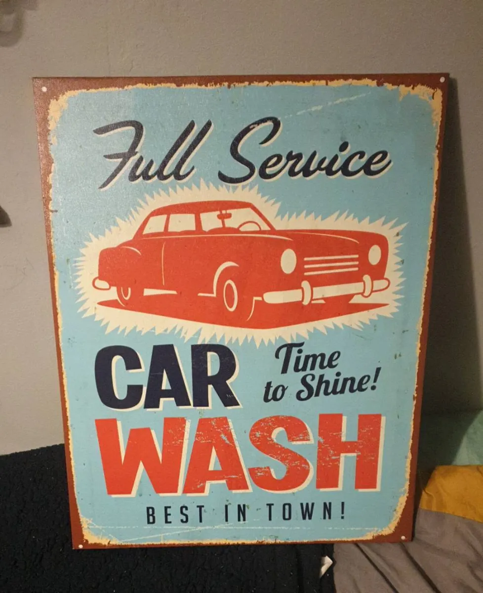 OLD RETRO CAR WASH SIGN