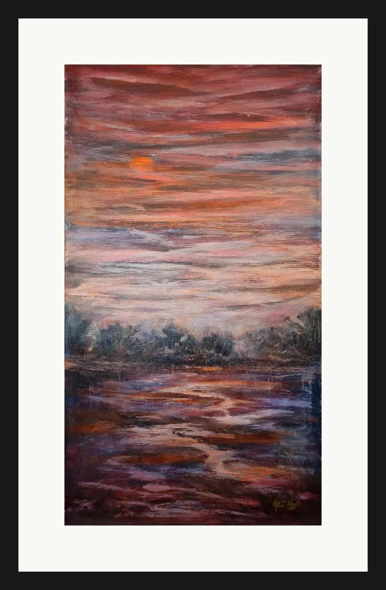 Sunset Orange Acrylic Landscape 50x90cm canvas - Image 2