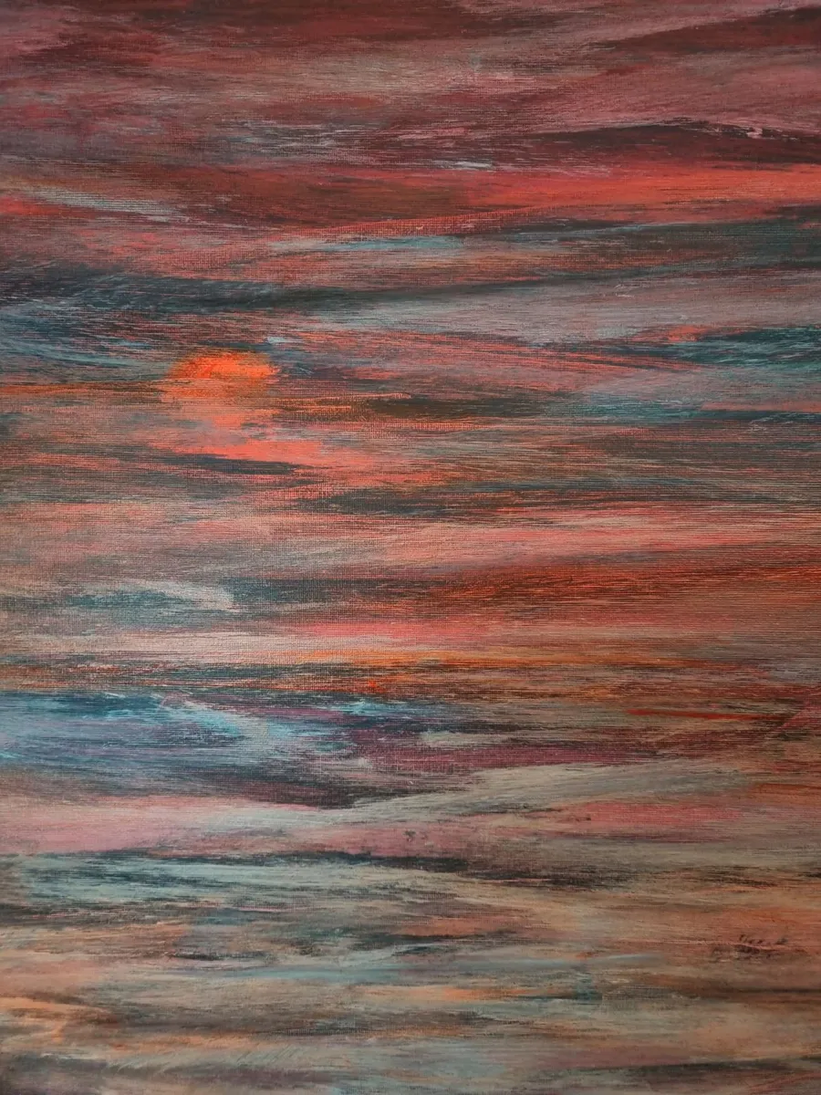 Sunset Orange Acrylic Landscape 50x90cm canvas - Image 4