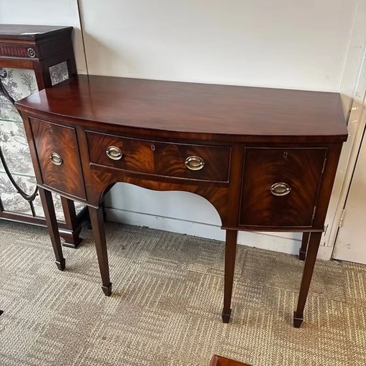 Antique Edwardian bow fronted sideboard