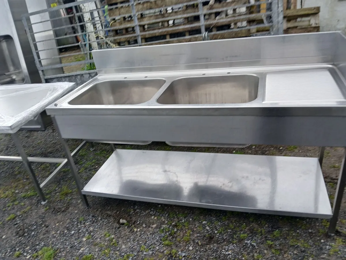 Staneless steel cabbinet double sink unit complete - Image 1