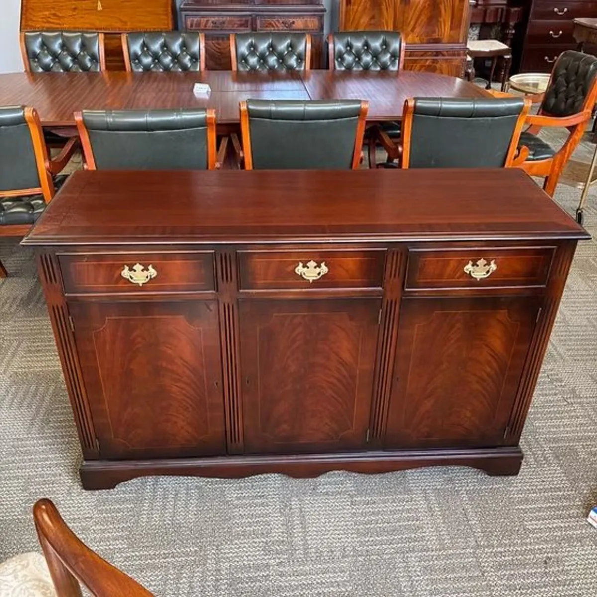 Mahogany three drawer sideboard