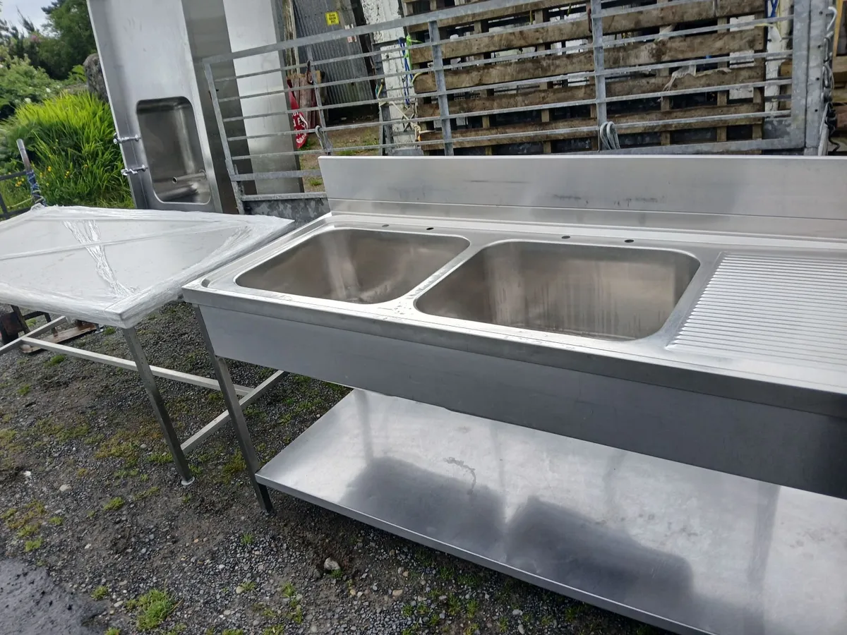 Staneless steel cabbinet double sink unit complete - Image 3