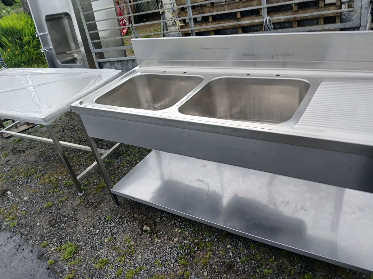 Staneless steel cabbinet double sink unit complete - Image 4