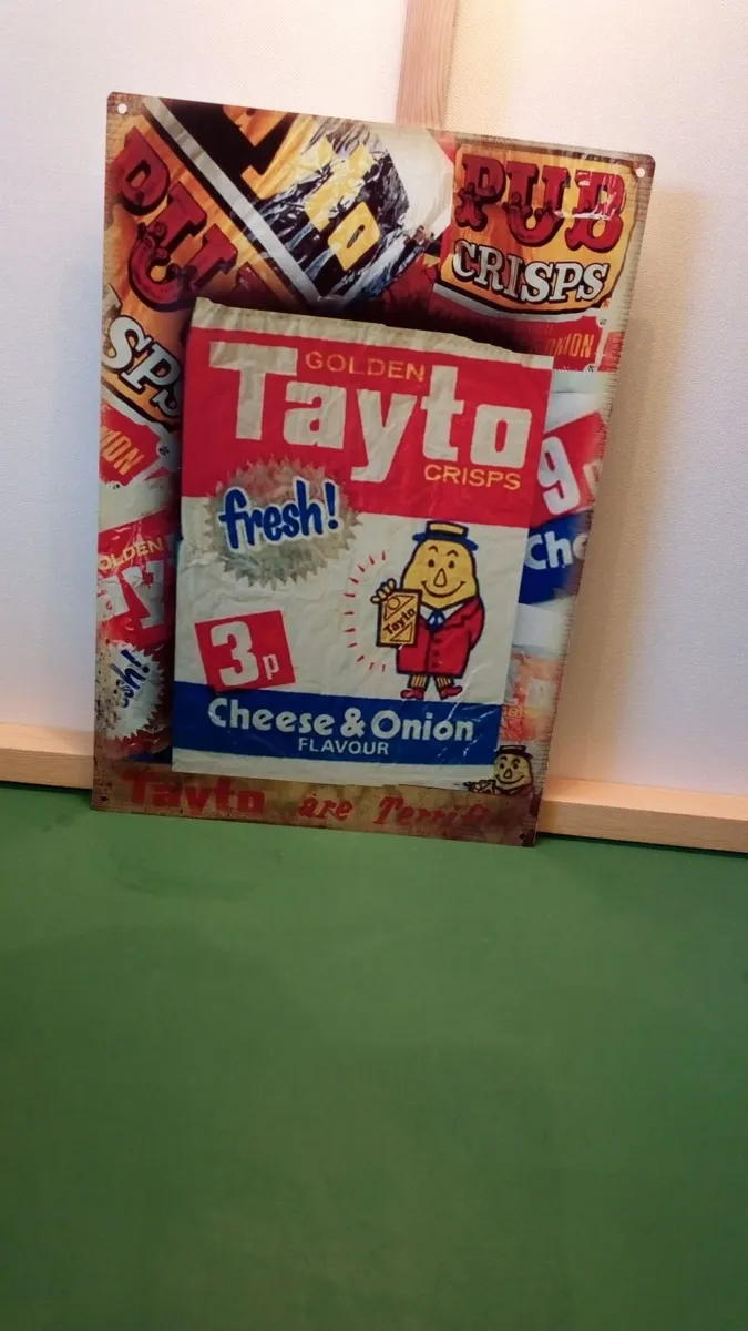 Tayto rustic tin metal sign ( FREE POST ) - Image 1