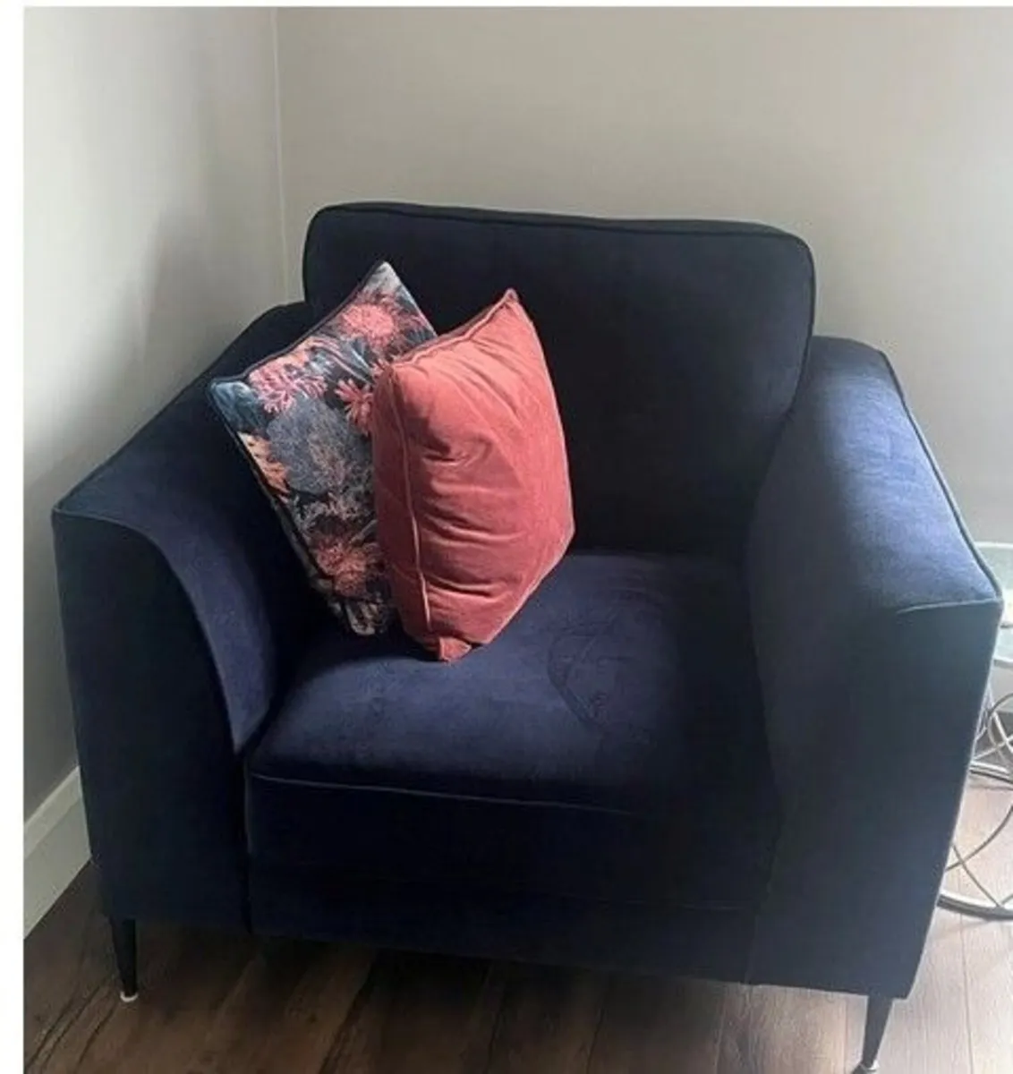 FOR SALE: Navy 3‑Seater Couch + Matching Armchair - Image 3