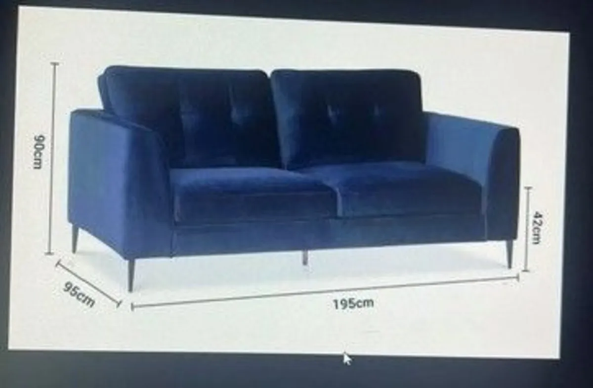 FOR SALE: Navy 3‑Seater Couch + Matching Armchair - Image 2