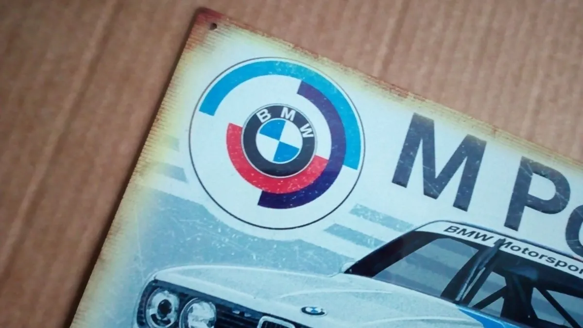 BMW E30 M power tin sign - Image 4